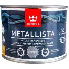Краска Tikkurila/Tikkivala (Тиккурила/Тиккивала) Metallista по ржавчине молотковая серебро 0,4 л