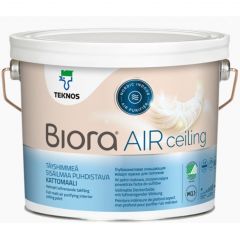 Краска для потолков Teknos Biora Air Ceiling очищающая воздух глубокоматовая белая 3 л