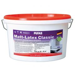 Краска латексная Pufas Matt-Latex Classic влагостойкая моющаяся матовая белая база A (067504092) 5 л