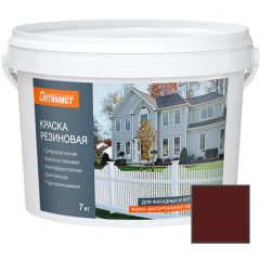 Краска для фасадных и интерьерных работ Оптимист F 310 резиновая матовая вишневая 7 кг