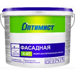 Краска фасадная Оптимист S-07 для наружный работ матовая белая 25 кг