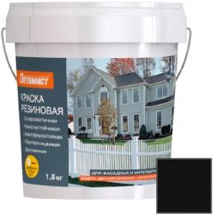 Краска для фасадных и интерьерных работ Оптимист F 310 резиновая матовая черная 1,5 кг