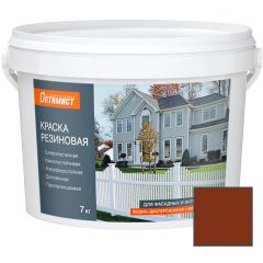 Краска для фасадных и интерьерных работ Оптимист F 310 резиновая матовая красно-коричневая 7 кг