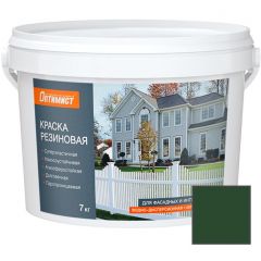 Краска для фасадных и интерьерных работ Оптимист F 310 резиновая матовая зеленая 7 кг