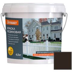 Краска для фасадных и интерьерных работ Оптимист F 310 резиновая матовая коричневая 4,5 кг