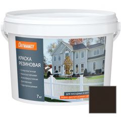 Краска для фасадных и интерьерных работ Оптимист F 310 резиновая матовая коричневая 7 кг