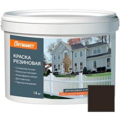 Краска для фасадных и интерьерных работ Оптимист F 310 резиновая матовая коричневая 14 кг