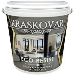 Краска интерьерная Kraskovar Eco Resist влагостойкая, моющаяся База C (1900001586) 0,9 л