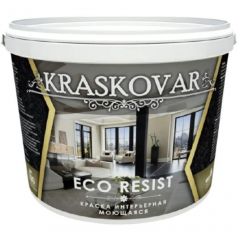 Краска интерьерная Kraskovar Eco Resist влагостойкая, моющаяся База C (1900001588) 5 л