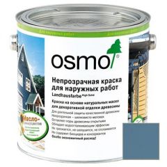 Краска непрозрачная Osmo Landhausfarbe для наружных работ серо-голубая (2507) 0,125 л