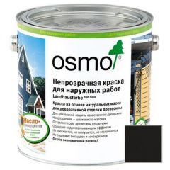 Краска непрозрачная Osmo Landhausfarbe для наружных работ серо-черная (2703) 0,125 л
