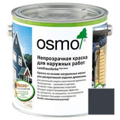 Краска непрозрачная Osmo Landhausfarbe для наружных работ серый антрацит (2716) 0,125 л