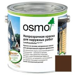 Краска непрозрачная Osmo Landhausfarbe для наружных работ темно-коричневая (2607) 0,75 л