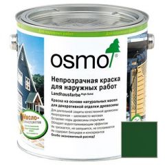 Краска непрозрачная Osmo Landhausfarbe для наружных работ темно-зеленая (2404) 2,5 л