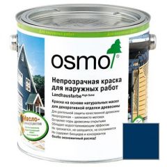 Краска непрозрачная Osmo Landhausfarbe для наружных работ темно-синяя (2506) 2,5 л