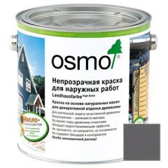Краска непрозрачная Osmo Landhausfarbe для наружных работ серая (2704) 2,5 л