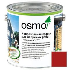 Краска непрозрачная Osmo Landhausfarbe для наружных работ темно-красная (2308) 0,125 л