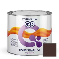 Грунт-эмаль по ржавчине алкидная Formula Q8 (Формула Ку8) ПФ-115 3 в 1 матовая коричневая 1,9 кг