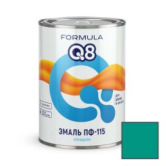 Эмаль алкидная для дерева и металла Formula Q8 (Формула Ку8) ПФ-115 износостойкая глянцевая бирюзовая 0,9 л