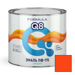 Эмаль алкидная для дерева и металла Formula Q8 (Формула Ку8) ПФ-115 износостойкая глянцевая оранжевая 1,9 л