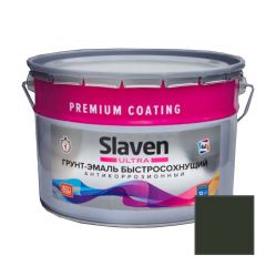 Грунт-эмаль Slaven (Славен) Ultra 4в1 быстросохнущий антикоррозионный RAL 6009 12 кг