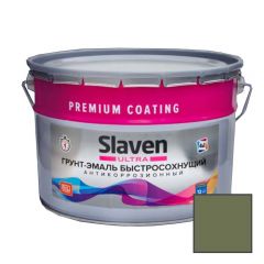 Грунт-эмаль Slaven (Славен) Ultra 4в1 быстросохнущий антикоррозионный RAL 6013 12 кг