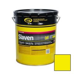 Грунт-эмаль алкидный Slaven 3в1 быстросохнущий антикоррозийный желтый 20 кг