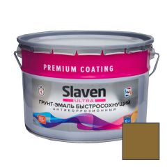 Грунт-эмаль Slaven (Славен) Ultra 4в1 быстросохнущий антикоррозионный RAL 8000 12 кг