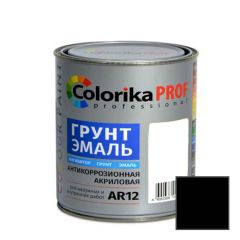 Грунт-эмаль акриловая антикоррозийная Colorika Prof Professional AR12 по металлу черная 9 л