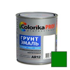 Грунт-эмаль акриловая антикоррозийная Colorika Prof Professional AR12 по металлу зеленая 9 л