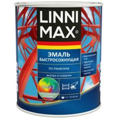 Грунт-эмаль алкидная Linnimax быстросохнущая по ржавчине шелковисто-матовая RAL8017 2,5 л