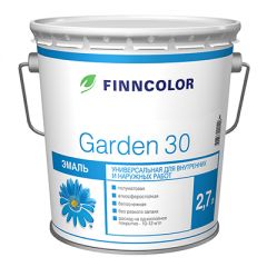 Эмаль алкидная Finncolor Garden 30 универсальная полуматовая база A 2,7 л