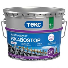 Эмаль-грунт Текс (Teks) РжавоStop Профи 3в1 Красно-коричневый 10 кг