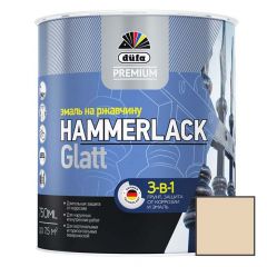 Эмаль по ржавчине 3-в-1 Dufa (Дюфа) Premium Hammerlack Glatt гладкая глянцевая Слоновая кость RAL-1015 0,75 л