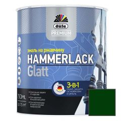Эмаль по ржавчине 3-в-1 Dufa Premium Hammerlack Glatt гладкая глянцевая Зеленая 0,75 л