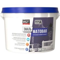 Эмаль акриловая VGT (ВГТ) ВД-АК-1179 матовая универсальная база A 0,8 кг