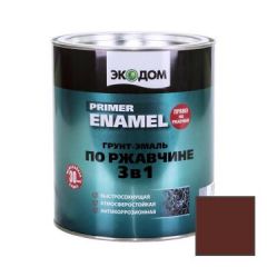 Грунт-эмаль по ржавчине 3 в 1 Экодом (Ecodom) Primer Enamel Красно-коричневый RAL 3009 2,5 кг