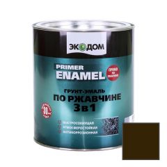 Грунт-эмаль по ржавчине 3 в 1 Экодом Primer Enamel Коричневый RAL 8017 2,2 кг