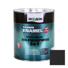 Грунт-эмаль по ржавчине 3 в 1 Экодом Primer Enamel Черный RAL 9005 2,2 кг