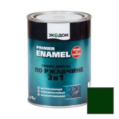Грунт-эмаль по ржавчине 3 в 1 Экодом (Ecodom) Primer Enamel Зеленый мох RAL 6005 0,9 кг