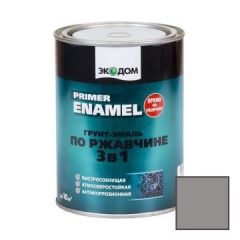 Грунт-эмаль по ржавчине 3 в 1 Экодом (Ecodom) Primer Enamel Серый 0,9 кг
