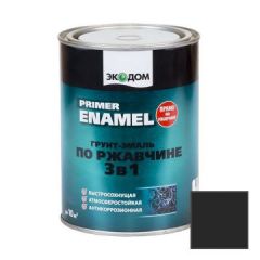 Грунт-эмаль по ржавчине 3 в 1 Экодом Primer Enamel Черный RAL 9005 0,9 кг