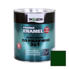 Грунт-эмаль по ржавчине 3 в 1 Экодом (Ecodom) Primer Enamel Зеленый мох RAL 6005 2,5 кг
