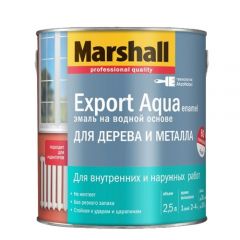 Эмаль на водной основе Marshall (Маршалл) Aqua Enamel полуматовая черная 2,5 л