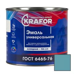 Эмаль универсальная алкидная Krafor (Крафор) ПФ-115 глянцевая морская волна 1,8 кг
