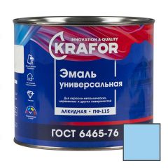 Эмаль универсальная алкидная Krafor (Крафор) ПФ-115 глянцевая светло-голубой 1,8 кг