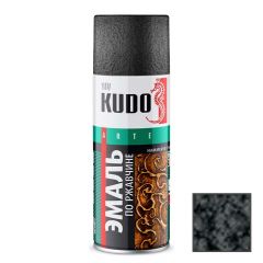 Эмаль аэрозольная по ржавчине Kudo Arte KU-3013 молотковая серебристо-черная 520 мл