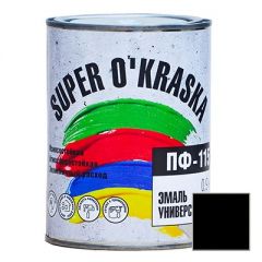Эмаль Super Okraska ПФ-115 черная 0,9 кг