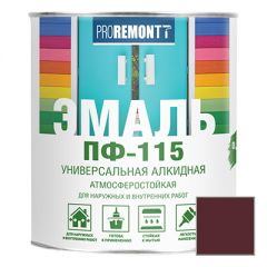 Эмаль Proremontt ПФ-115 универсальная винно-красная RAL 3005 0,9 кг