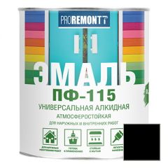 Эмаль Proremontt ПФ-115 универсальная черная 0,9 кг